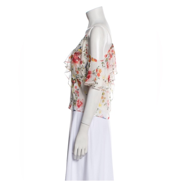 Alice + Olivia Floral Silk Blouse S MSRP $400 - Picture 3 of 3